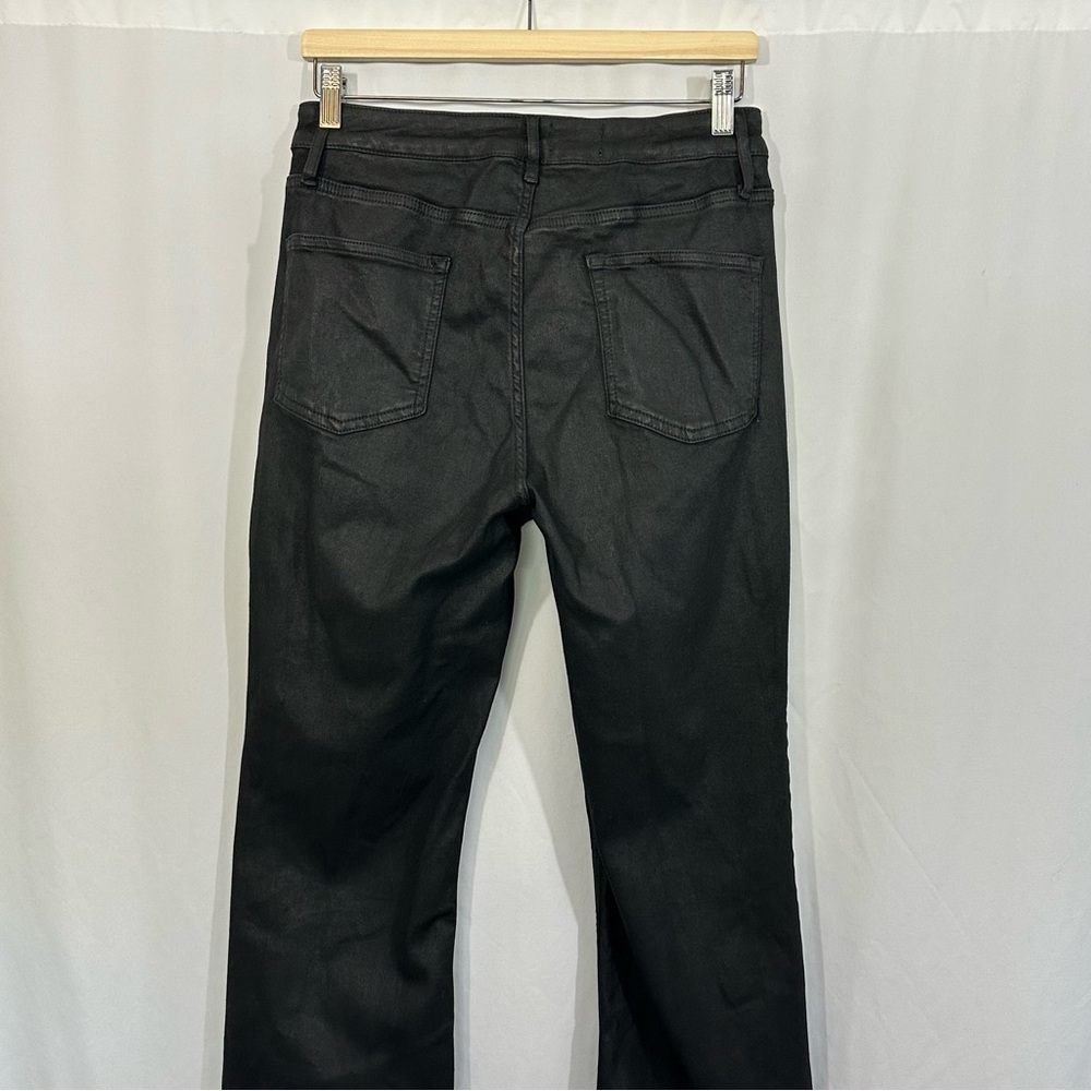 Anthropologie The Yaya Coated Kick Crop Flare Jeans in Black - Picture 7 of 12